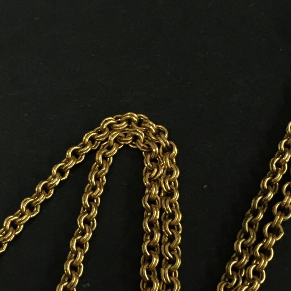 Christian Dior CD Logo Rhinestone Gold Tone Pendant Necklace lux70-100225 - Picture 4 of 8